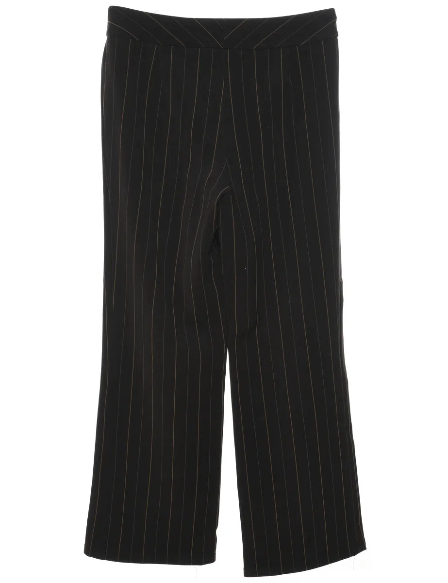 Pinstripes Dark Brown Trousers - W30 L28