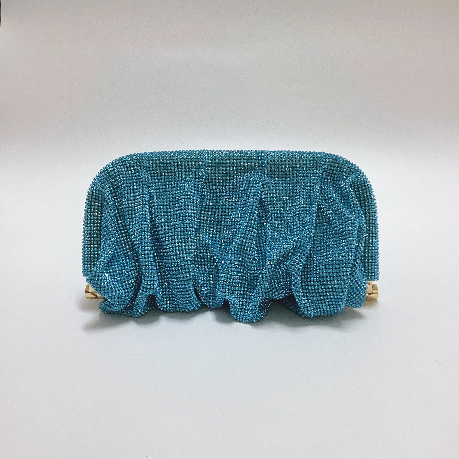 Pre Order: Sparkling Diamond Cloud Wrinkled Dumpling Clutch Bag