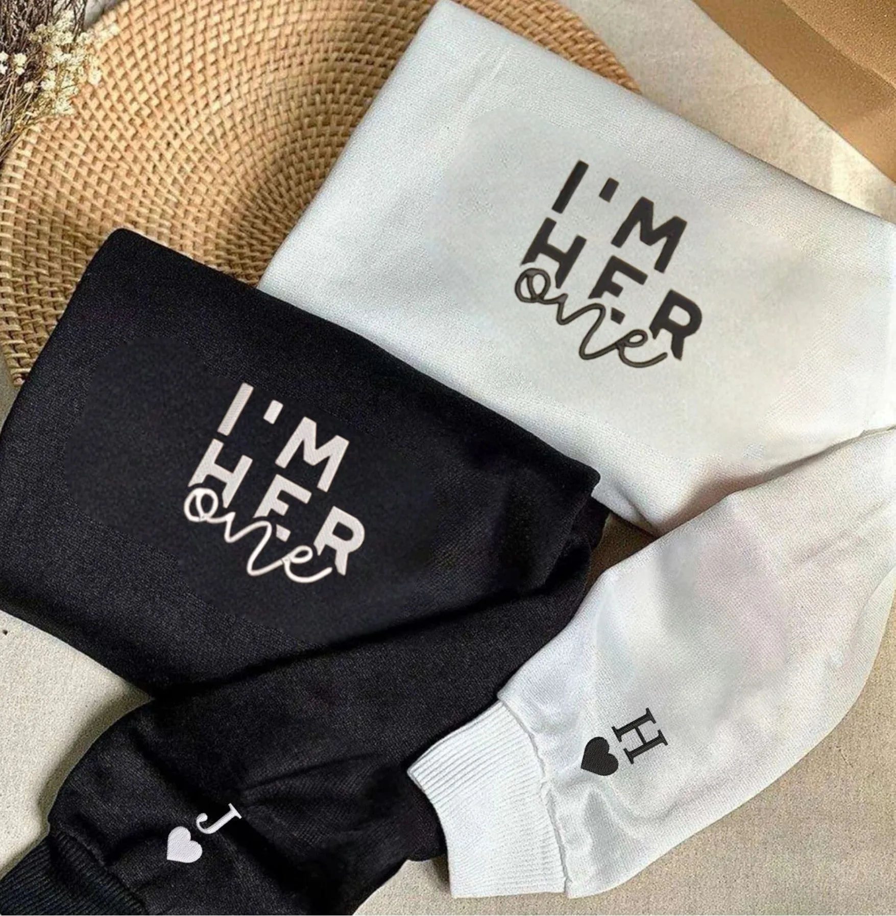 "I'm His Only I'm Her One" Couple Sweatshirts - Custom Embroidered Matching Hoodies For Couples