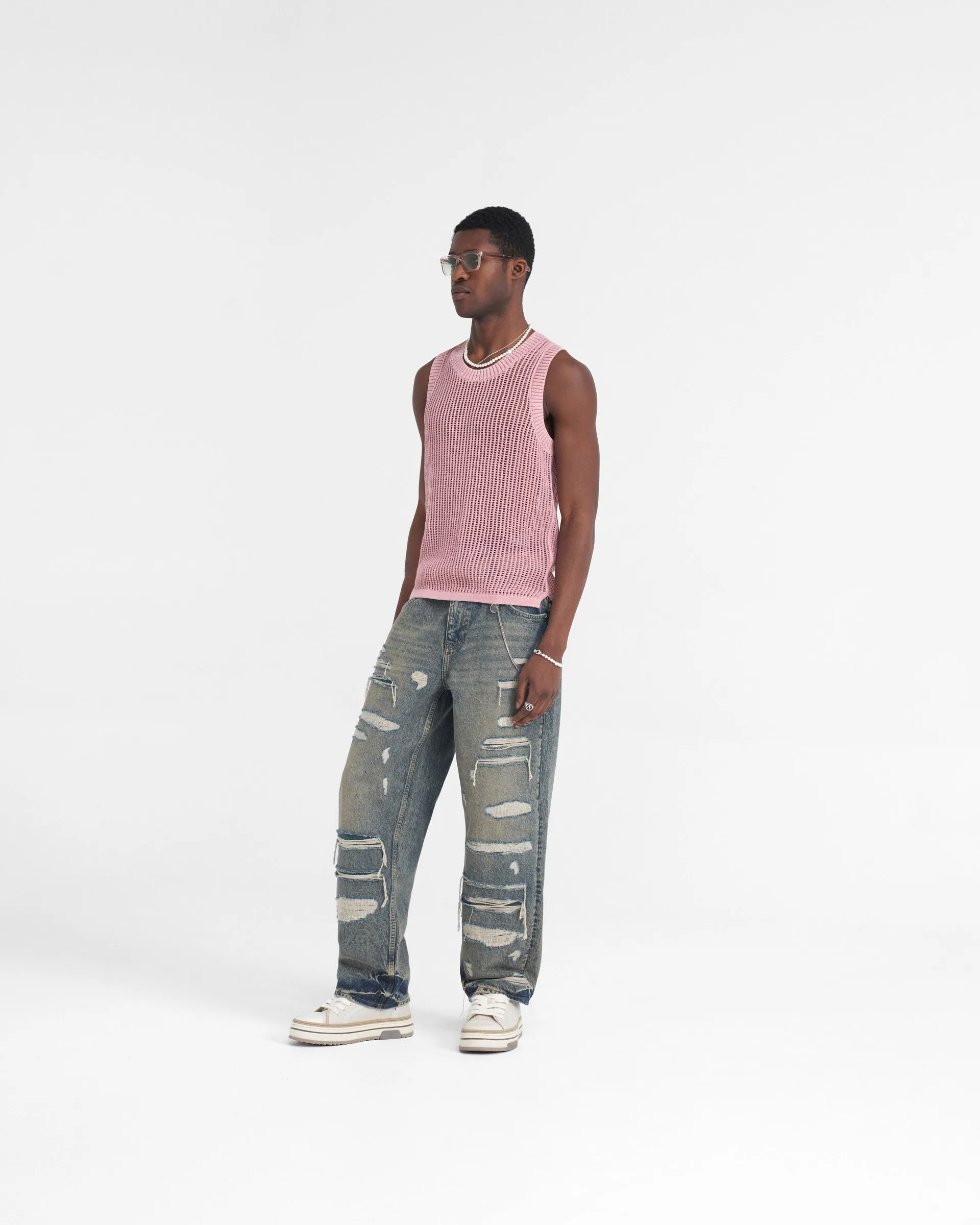 R3D Double Destroyer Baggy Denim - Blue Cream