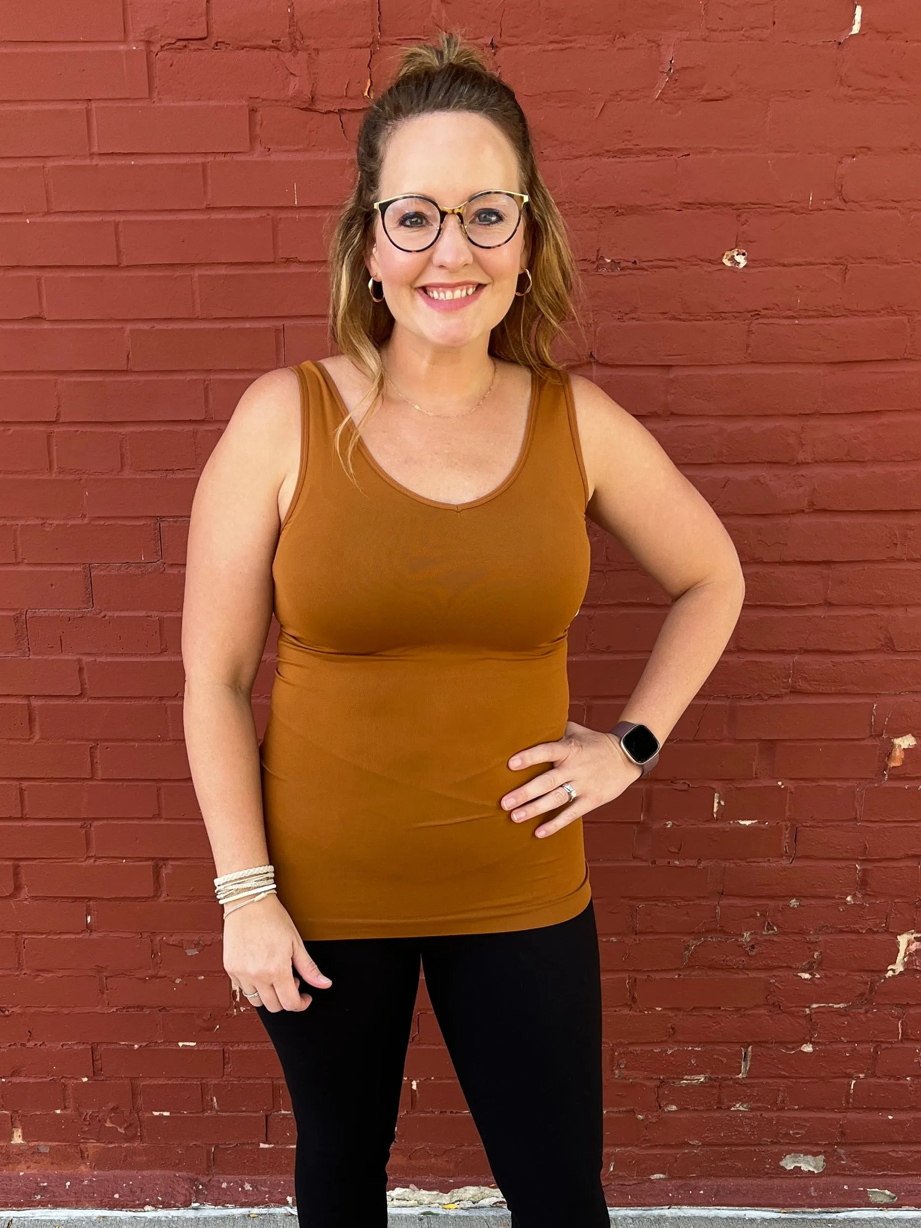 Reversible Layer Tank - Caramel