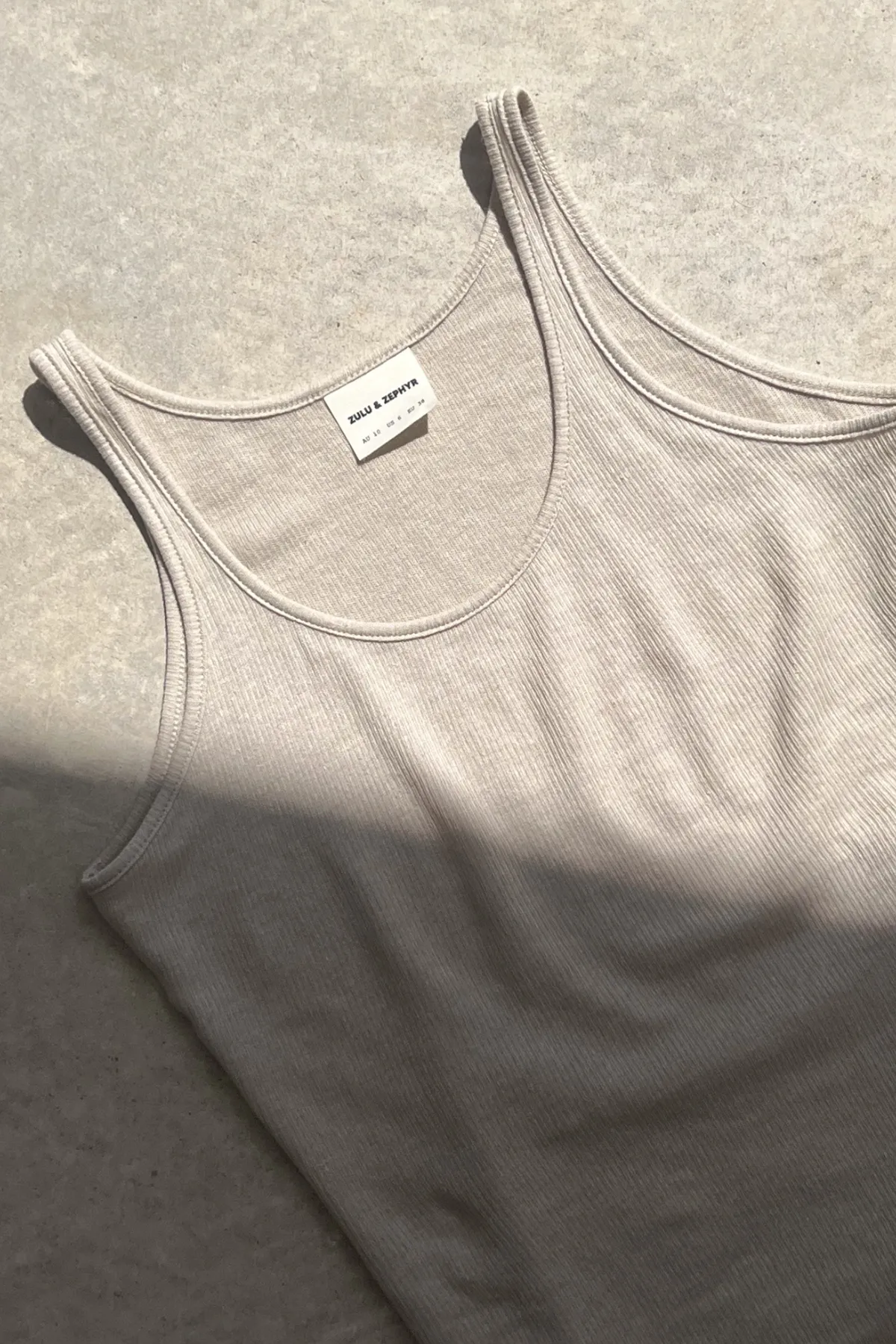 Rib Hemp Jersey Tank - Husk