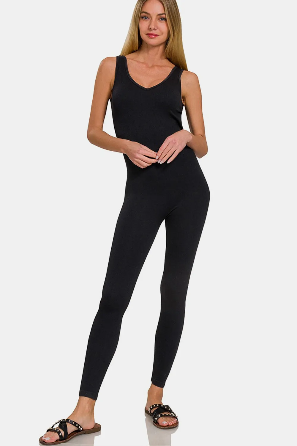 Ribbed Bra Padded Sports Seamless Jumpsuit