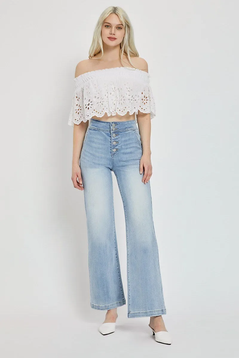 Risen Jeans - High Rise Wide Flare Jeans - RDP5248