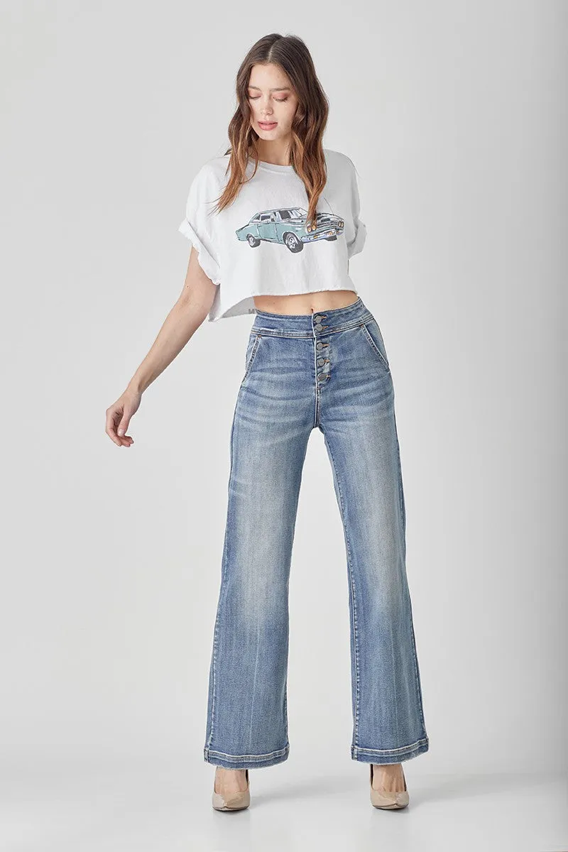 Risen Jeans - High Rise Wide Flare Jeans - RDP5248