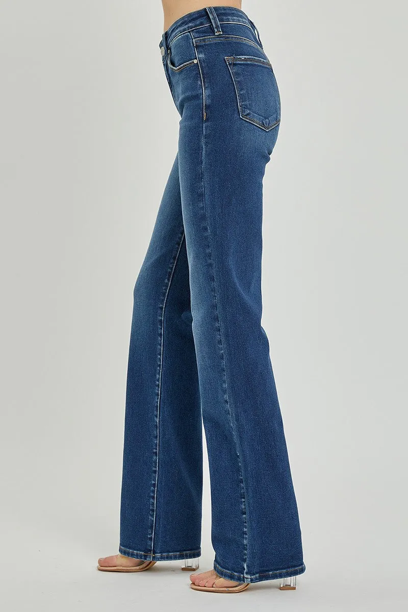 Risen Jeans- Mid Rise Long Straight Jeans - RDP5509