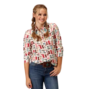 Roper Women's Boot Printed Rayon Multicolor Shirt