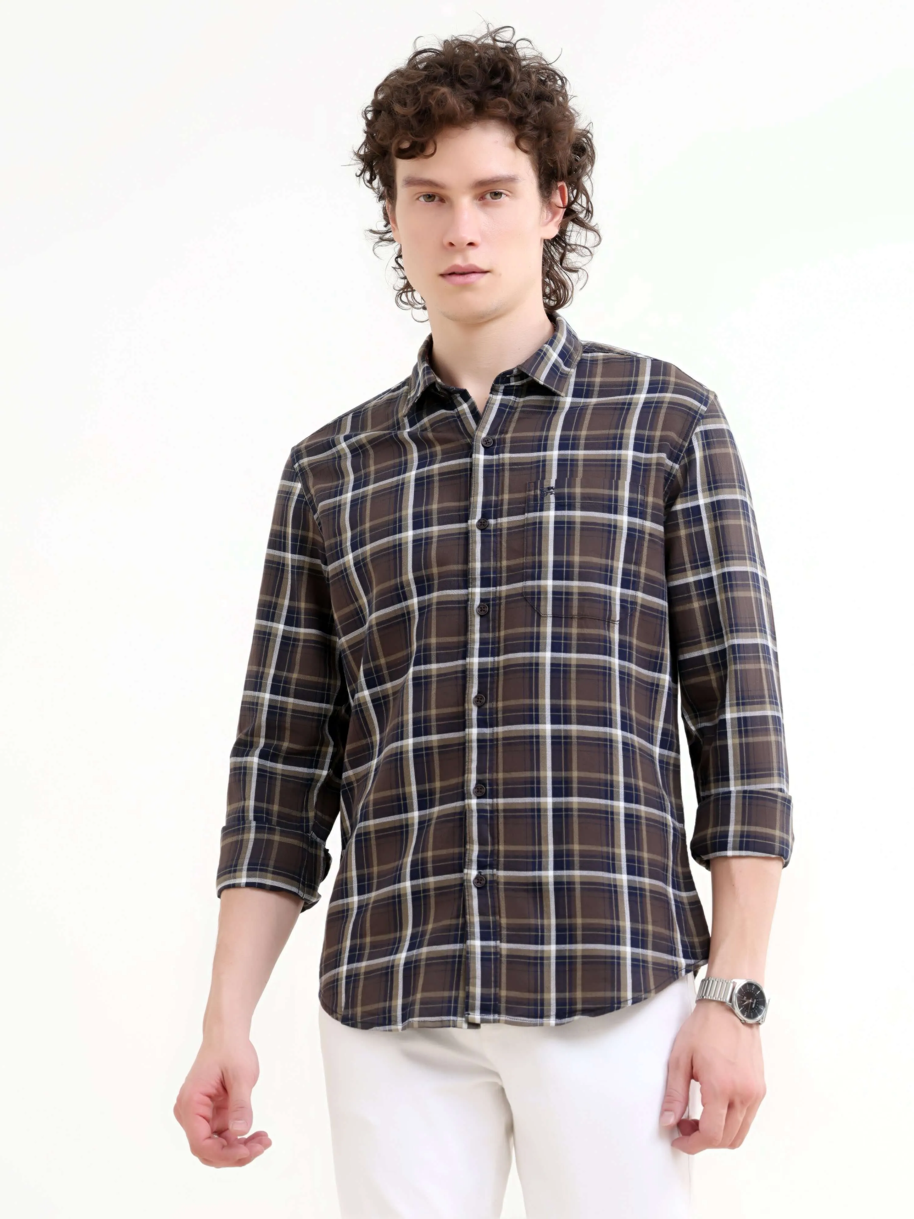 Rustic Horizon Brown Checks Shirt