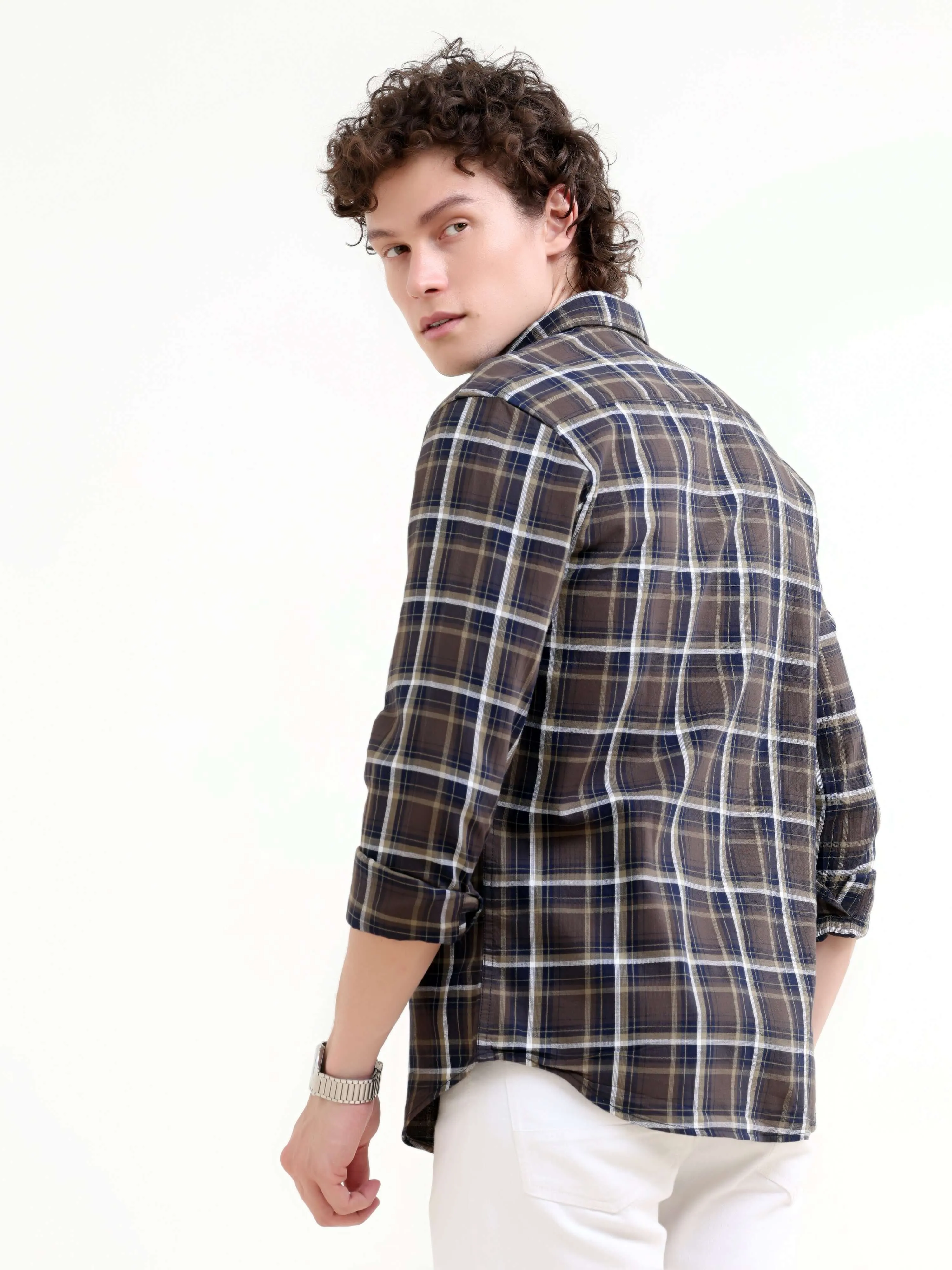 Rustic Horizon Brown Checks Shirt