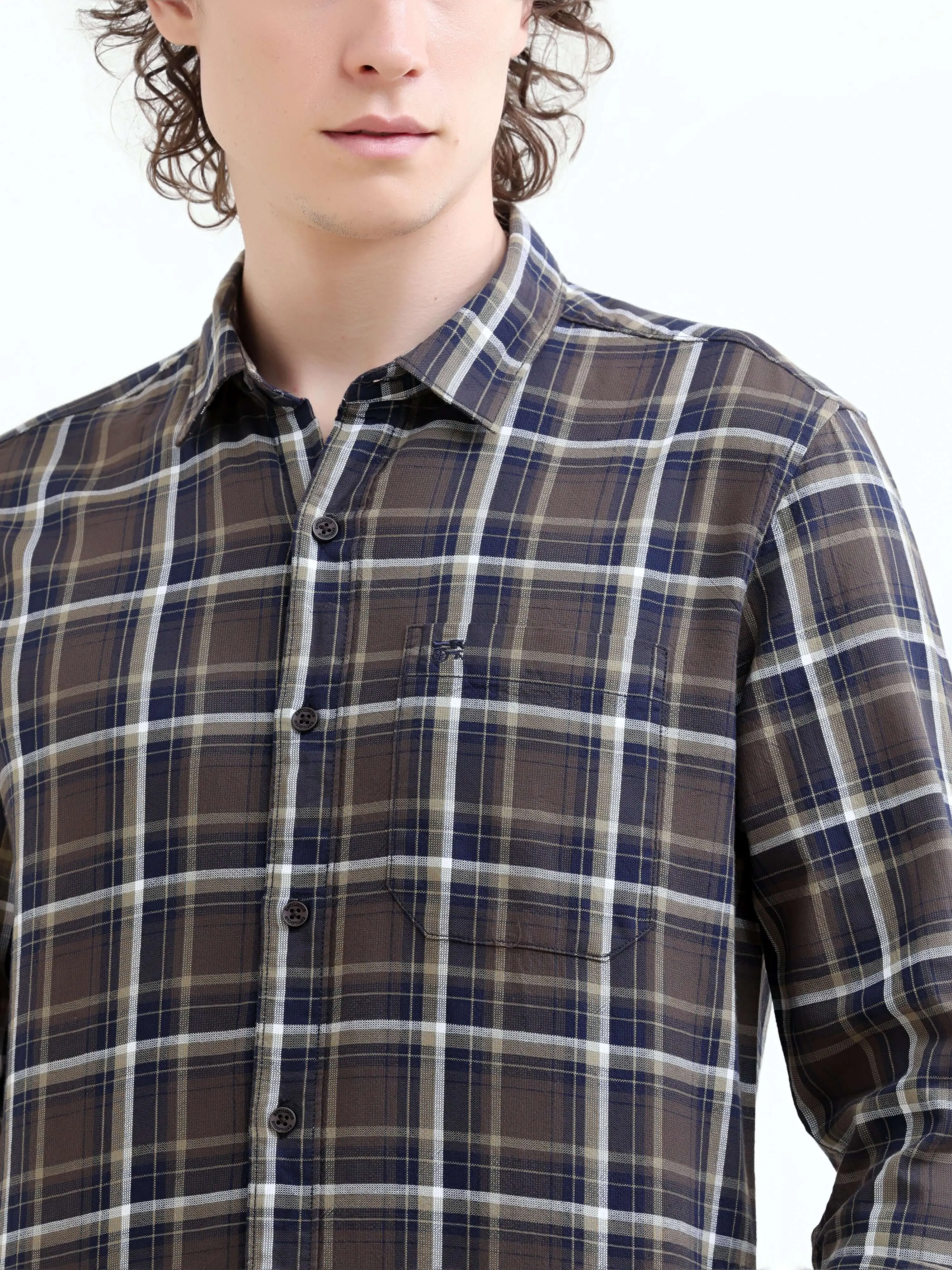 Rustic Horizon Brown Checks Shirt