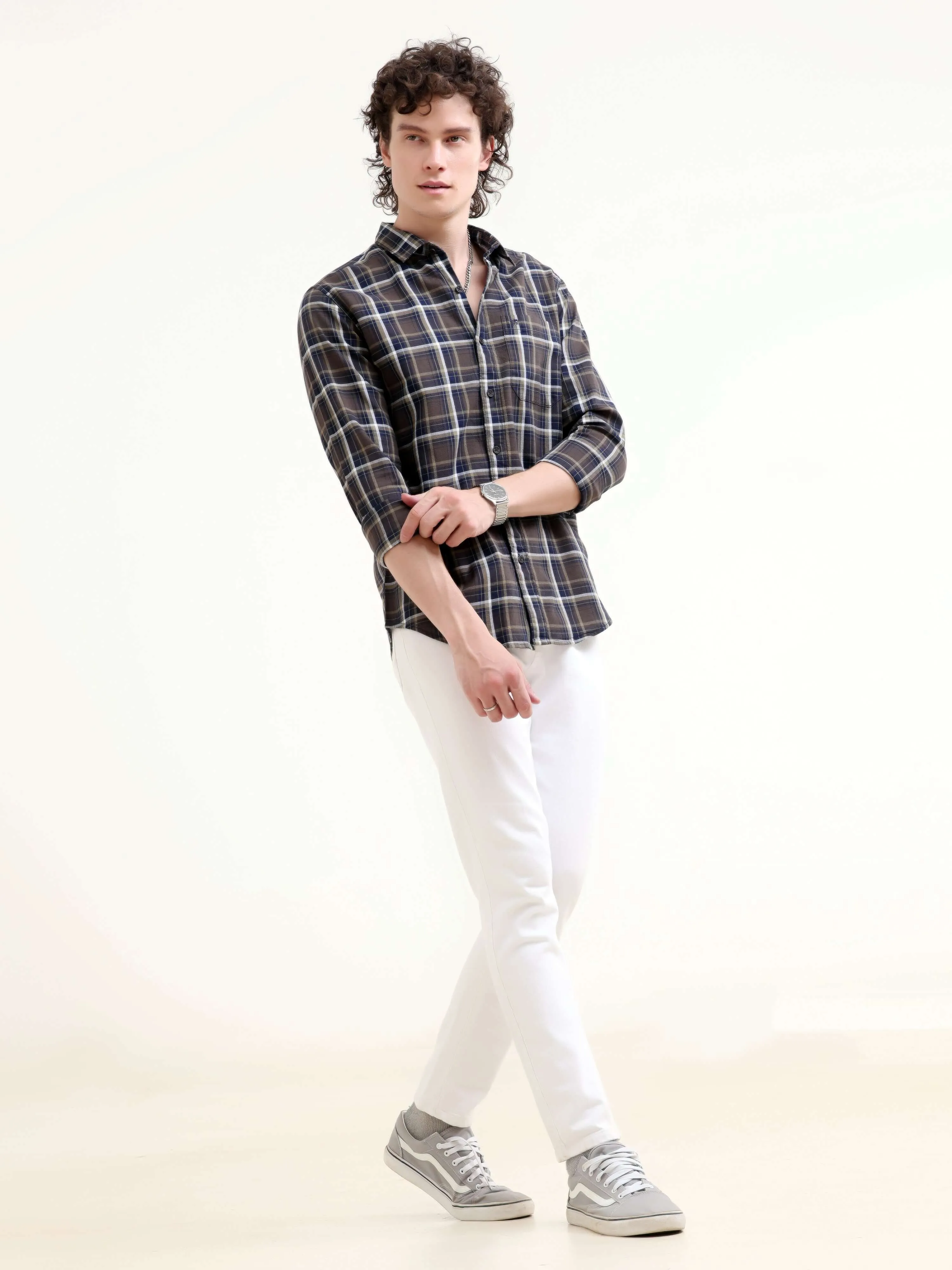 Rustic Horizon Brown Checks Shirt