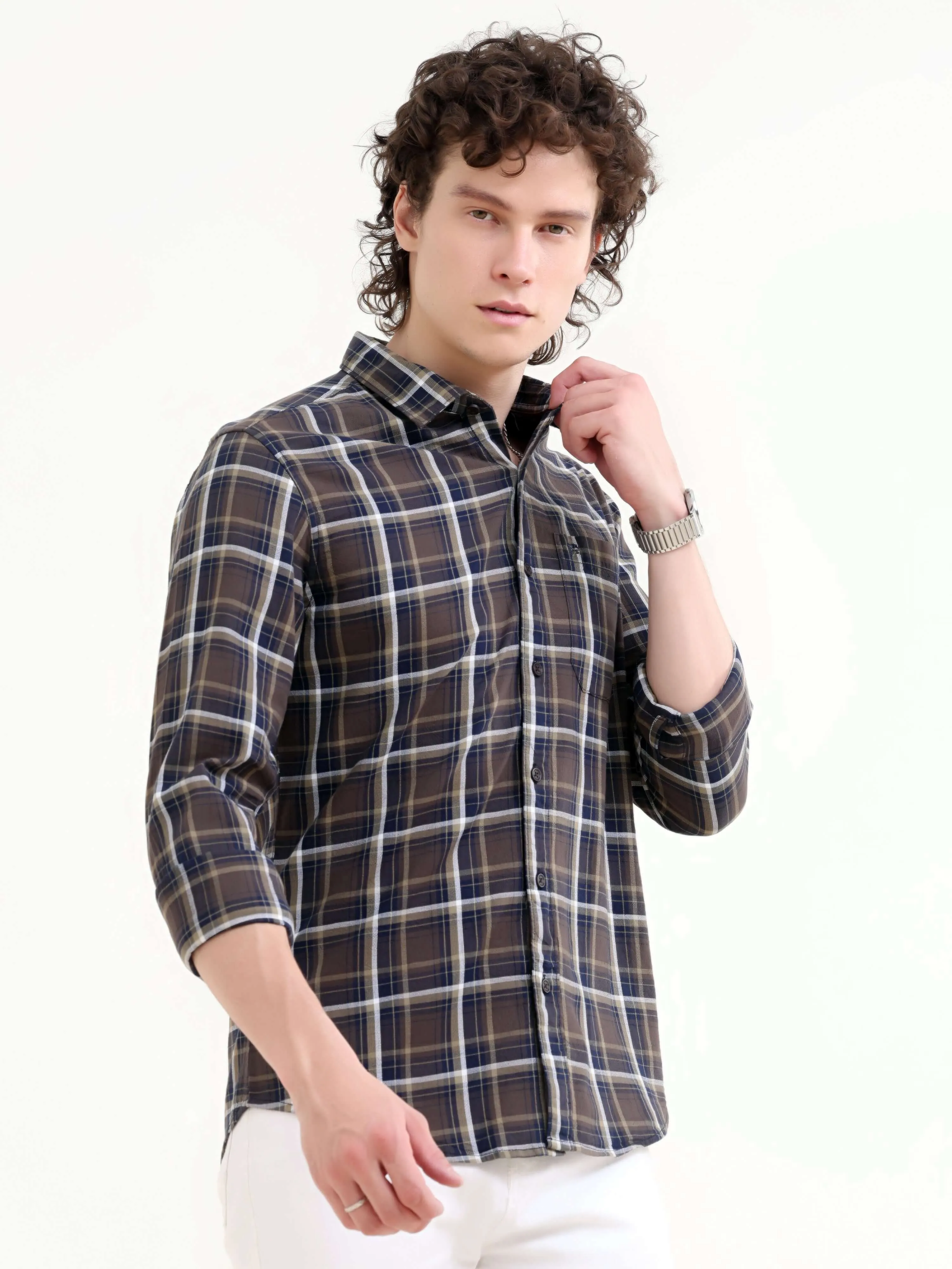 Rustic Horizon Brown Checks Shirt