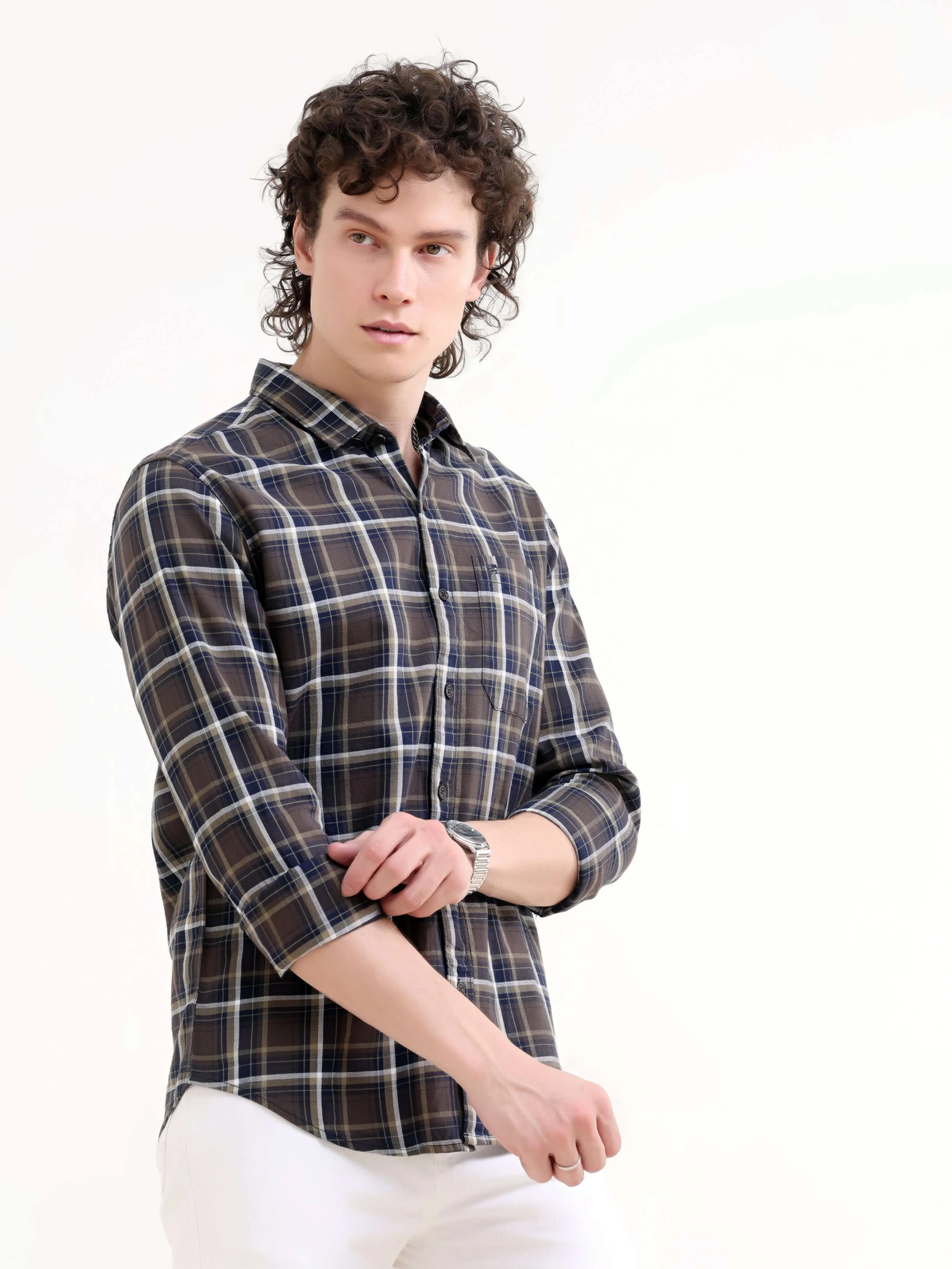 Rustic Horizon Brown Checks Shirt