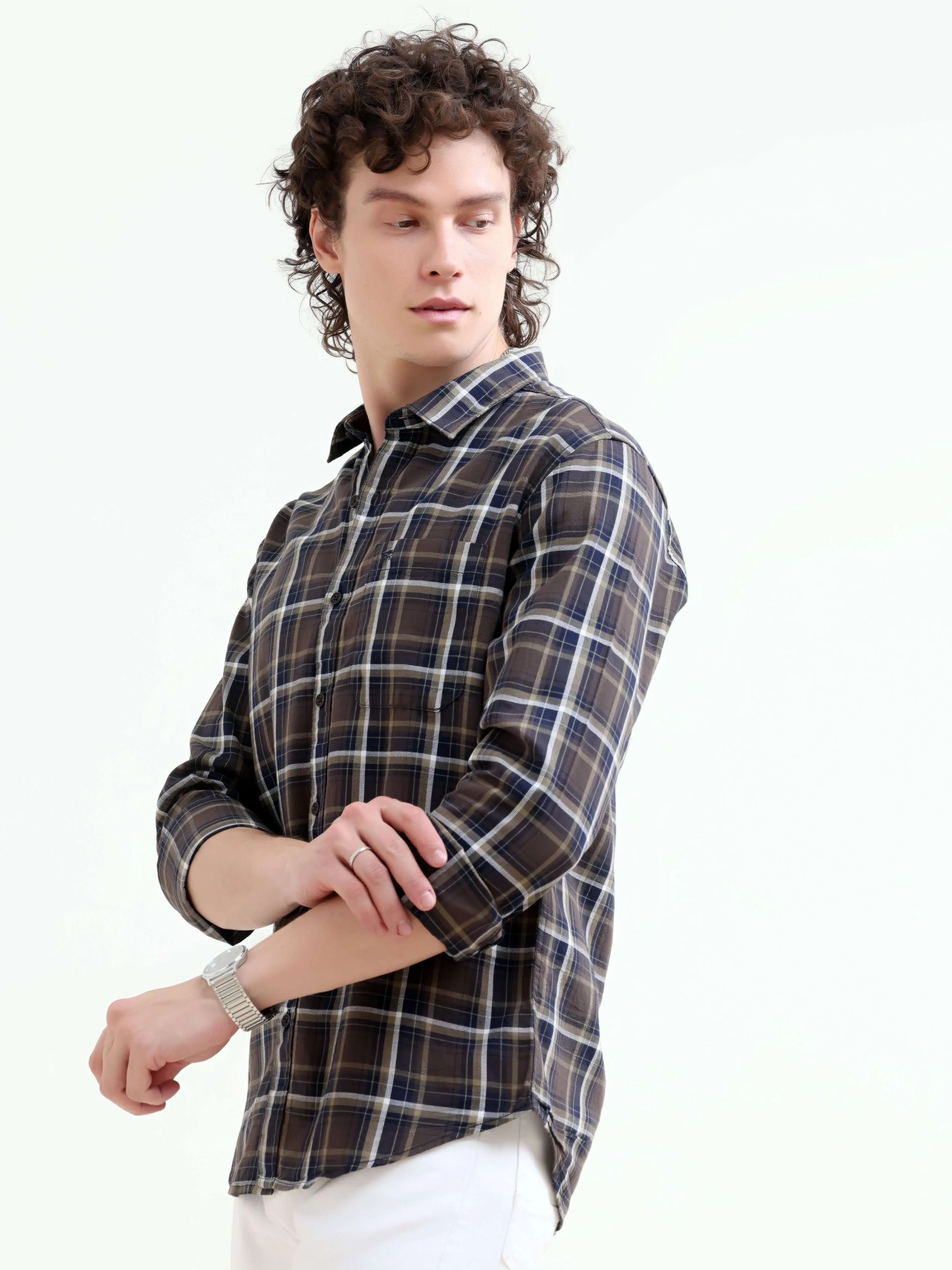 Rustic Horizon Brown Checks Shirt