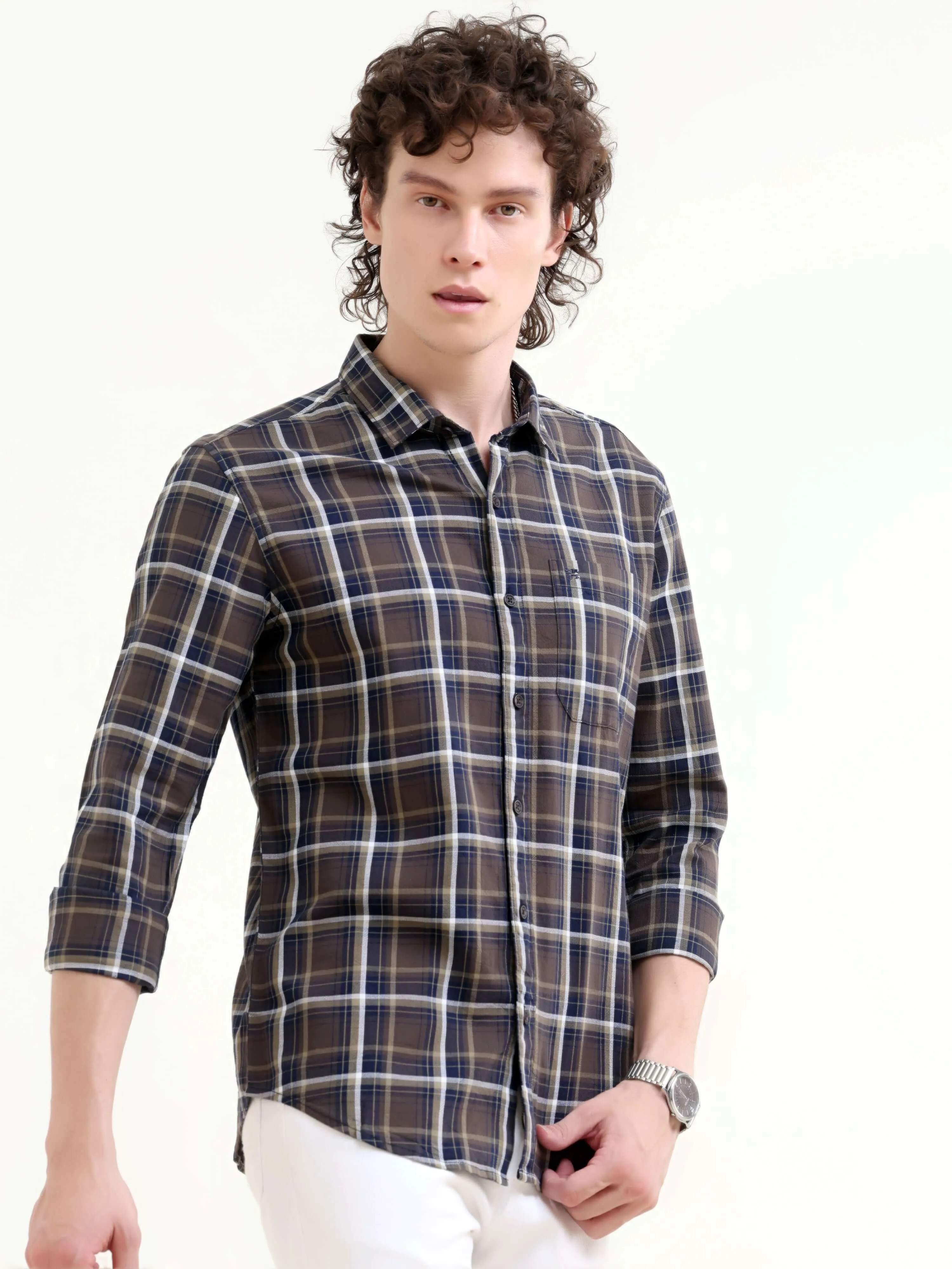 Rustic Horizon Brown Checks Shirt