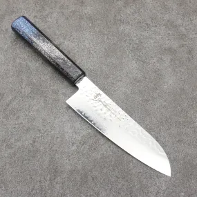 Sakai Takayuki Rinnou VG10 33 Layer Damascus Santoku 170mm Blue Lacquered Handle