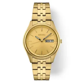 Seiko 37MM Champagne Dial Watch in Gold-Tone Stainless Steel