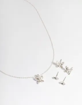 Silver Butterfly Jewellery Set