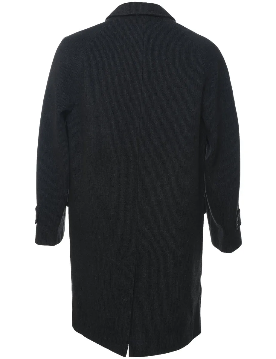 Single Breasted Dark Grey Wool Coat - L