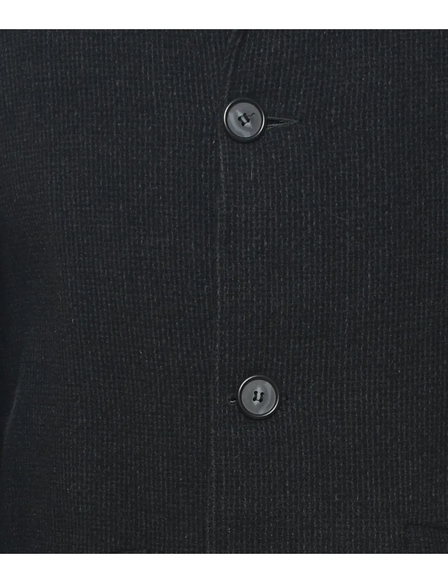 Single Breasted Dark Grey Wool Coat - L