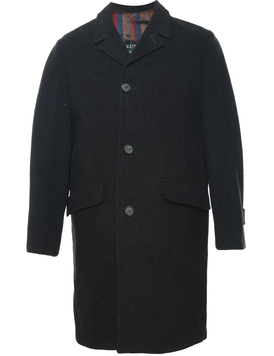 Single Breasted Dark Grey Wool Coat - L