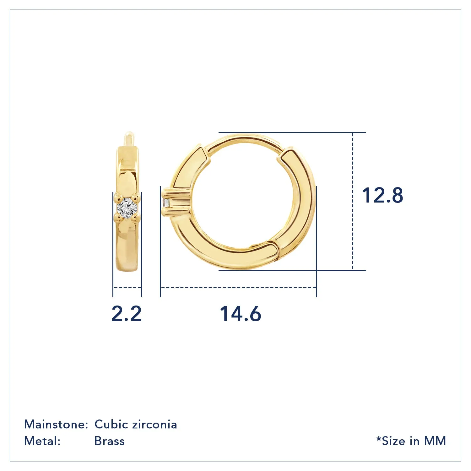 Single Zirconia Mini Hoop Earrings