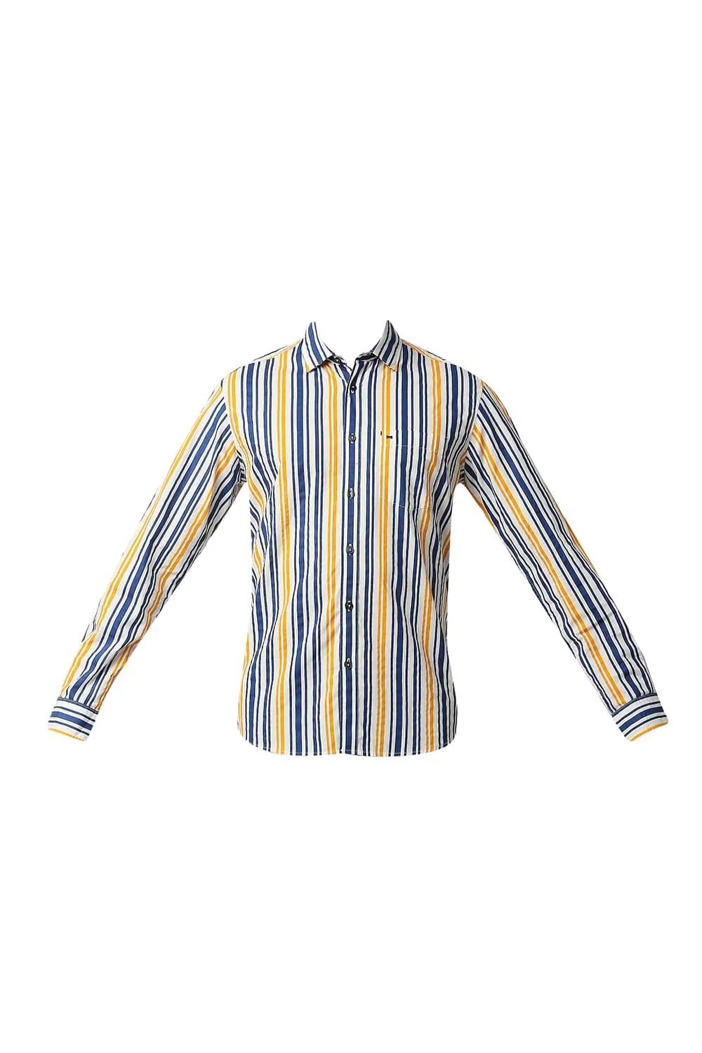 Slim Fit Poplin Print Stripe Shirt