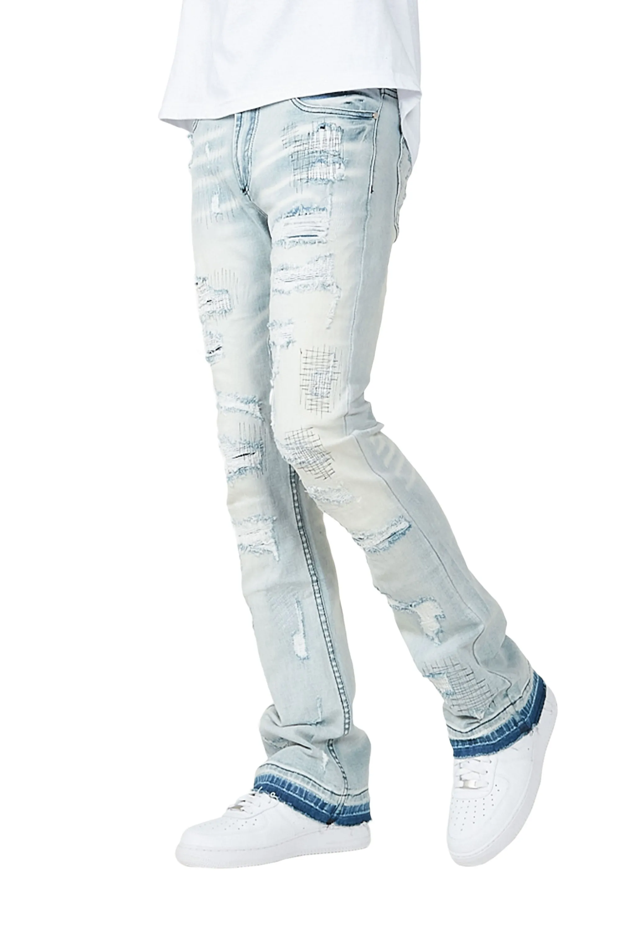 Spade Light Blue Stacked Flare Jean