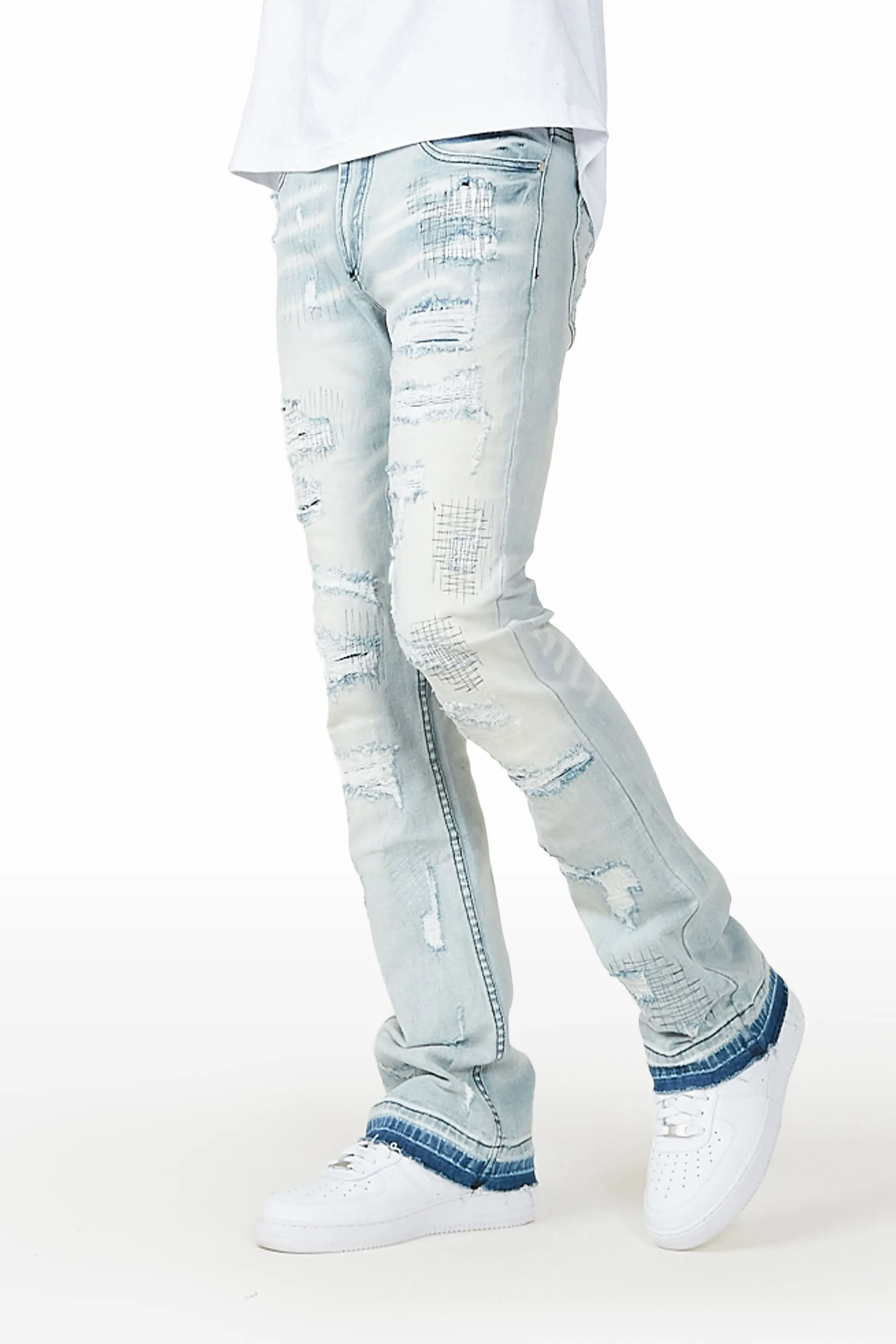 Spade Light Blue Stacked Flare Jean