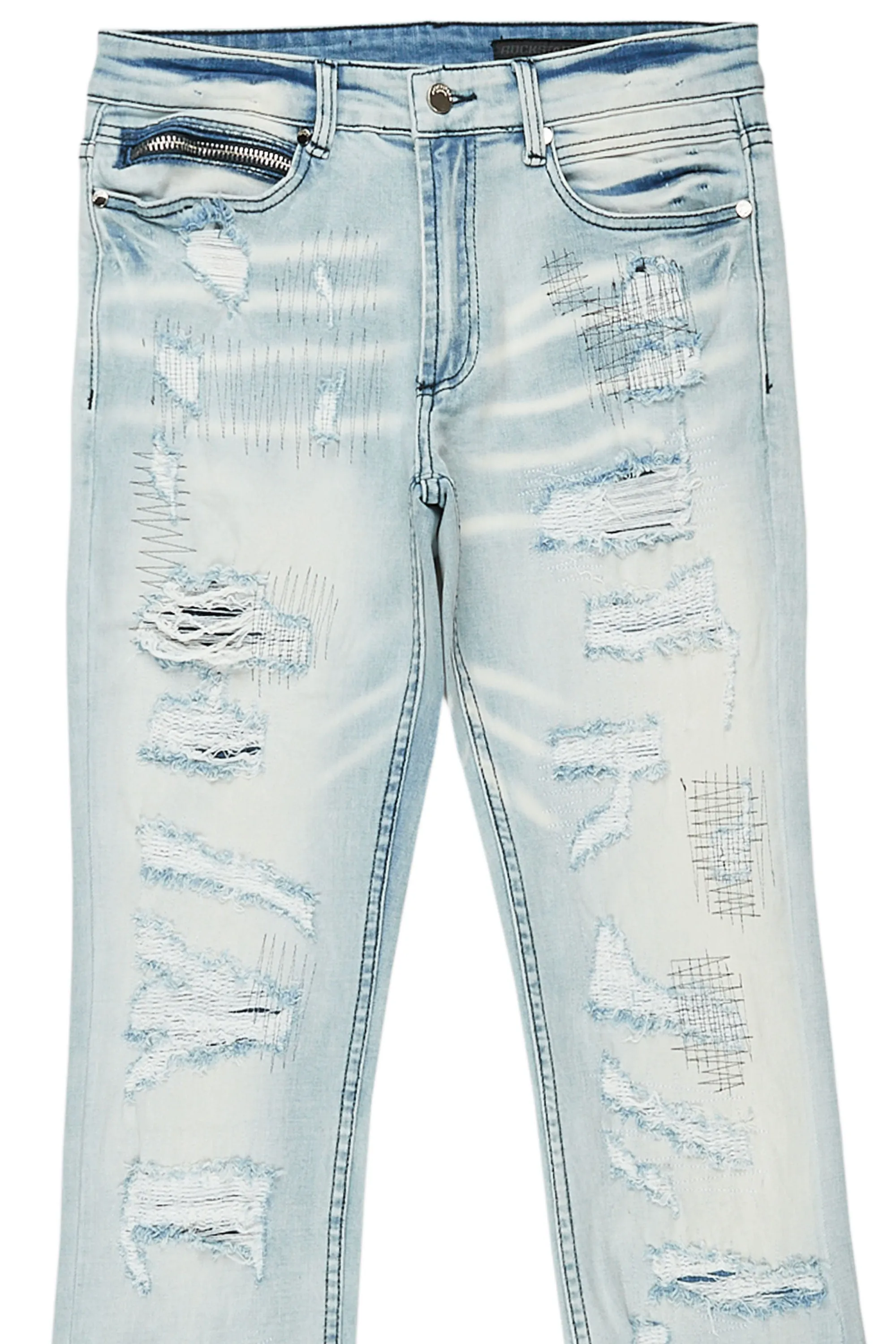 Spade Light Blue Stacked Flare Jean