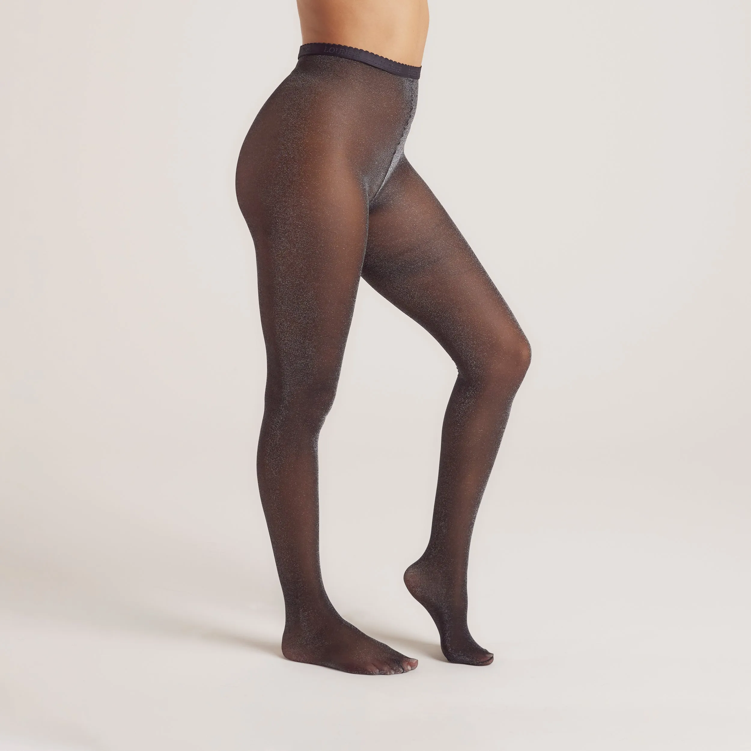 Sparkle Lurex Tights (40 Denier) - Black