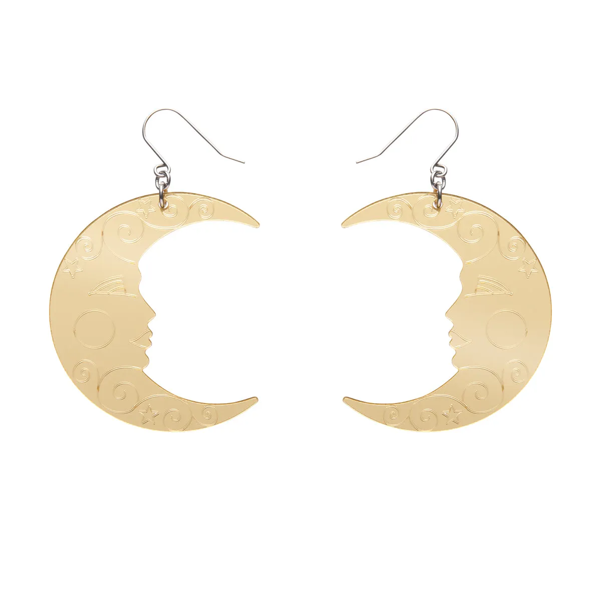 Spellbound Essentials Moon Dangle Earrings - Gold Mirror