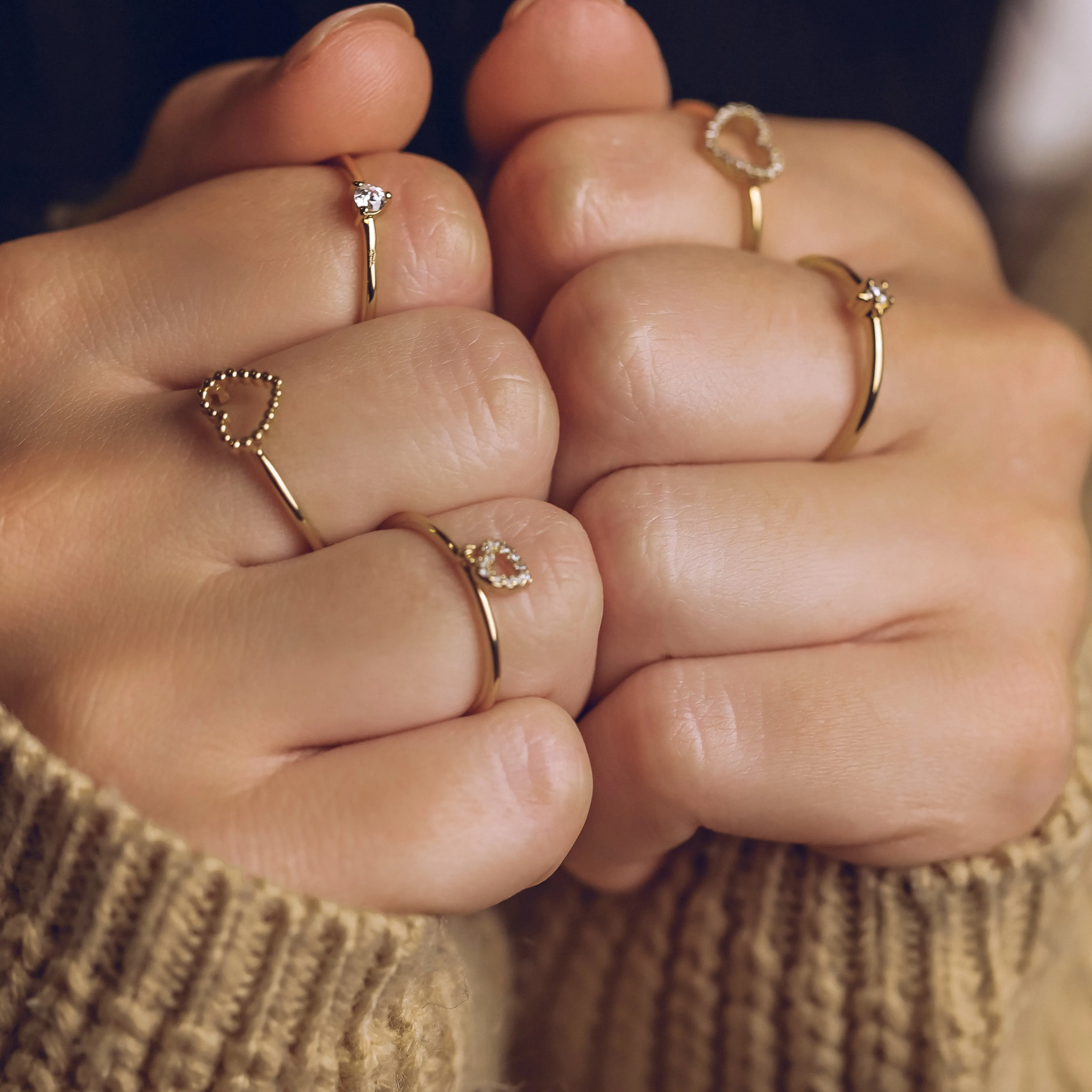 Stackable Tiny Solitaire Ring