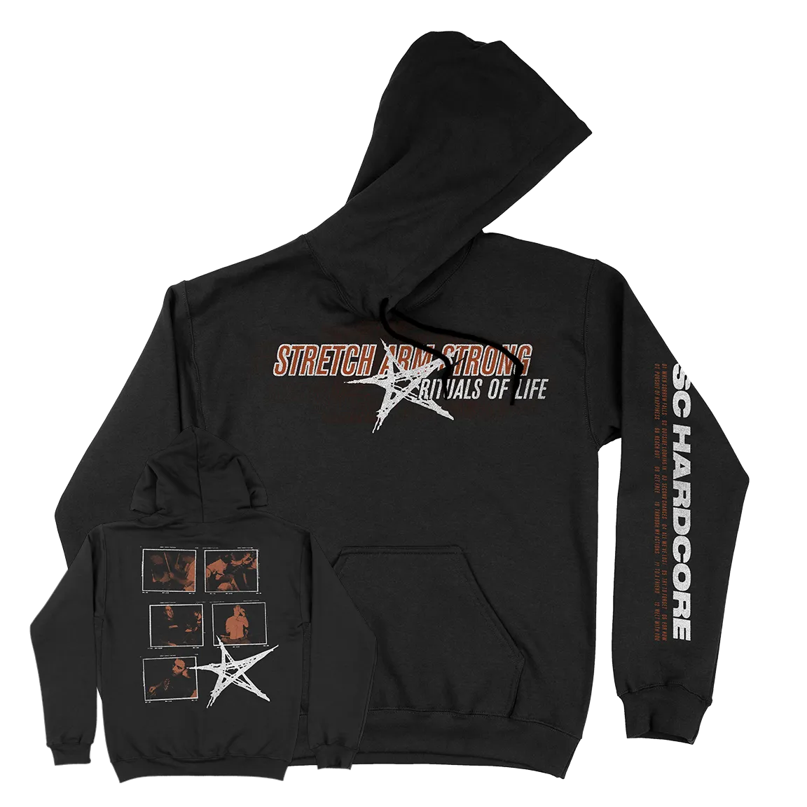 Stretch Arm Strong "Rituals of Life" Black Hooded Sweatshirt