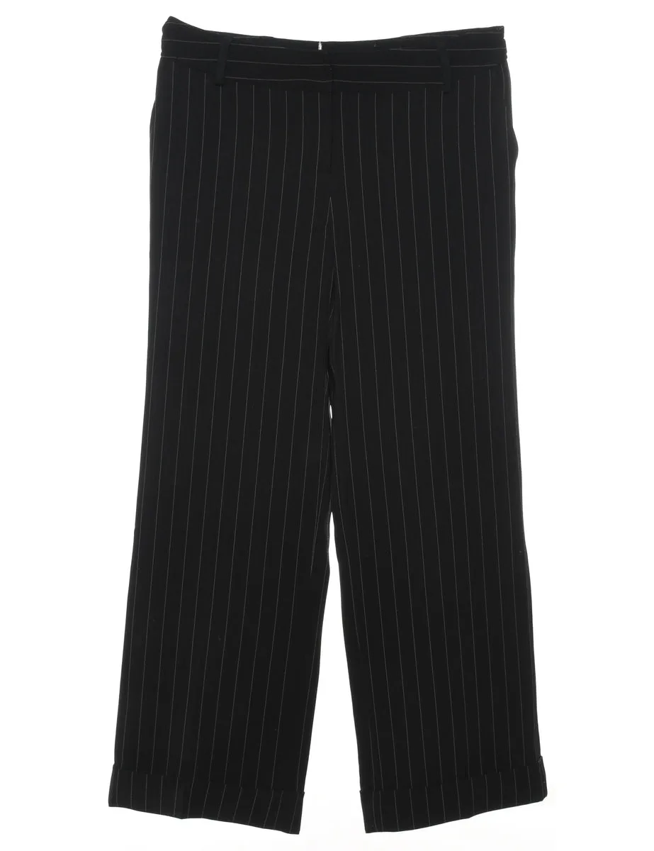 Striped Black Trousers - W32 L29