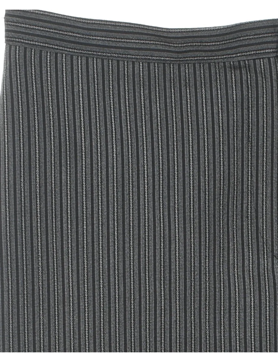 Striped Dark Grey Trousers - W32 L30