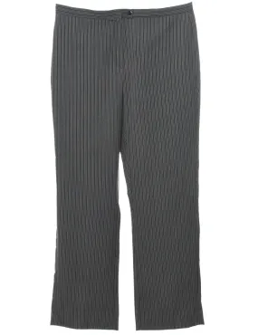 Striped Dark Grey Trousers - W32 L30