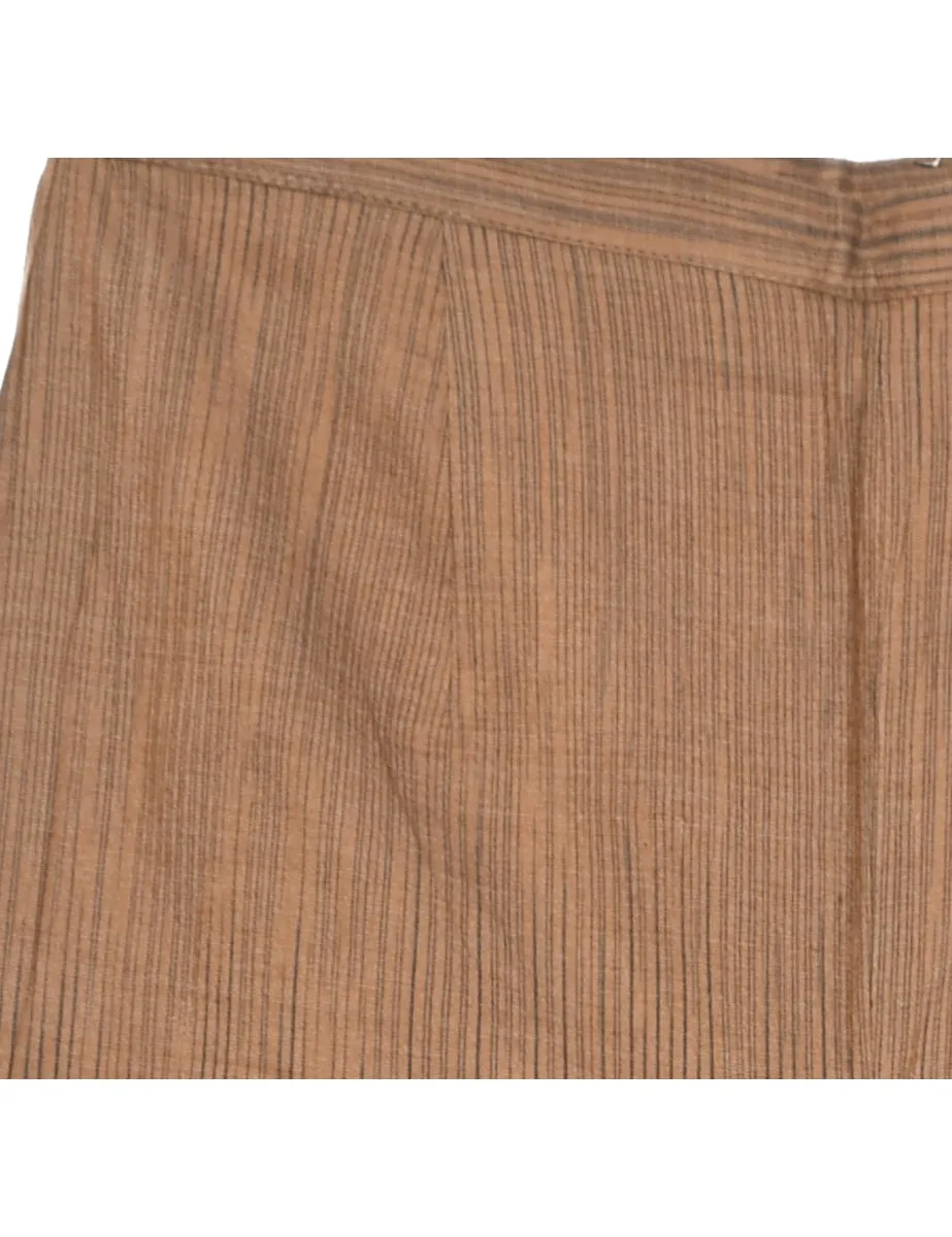 Striped Light Brown Casual Tapered Trousers - W28 L28