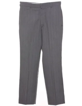 Striped Pattern Light Grey Trousers - W30 L28