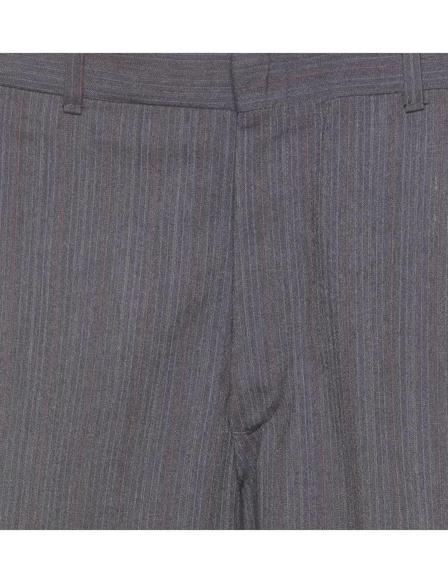 Striped Pattern Light Grey Trousers - W30 L28