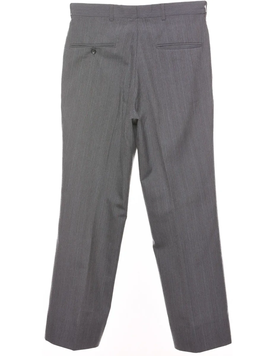 Striped Pattern Light Grey Trousers - W30 L28