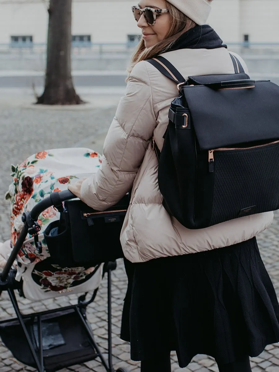 Stroller Organiser Luxe Black & Rose Gold