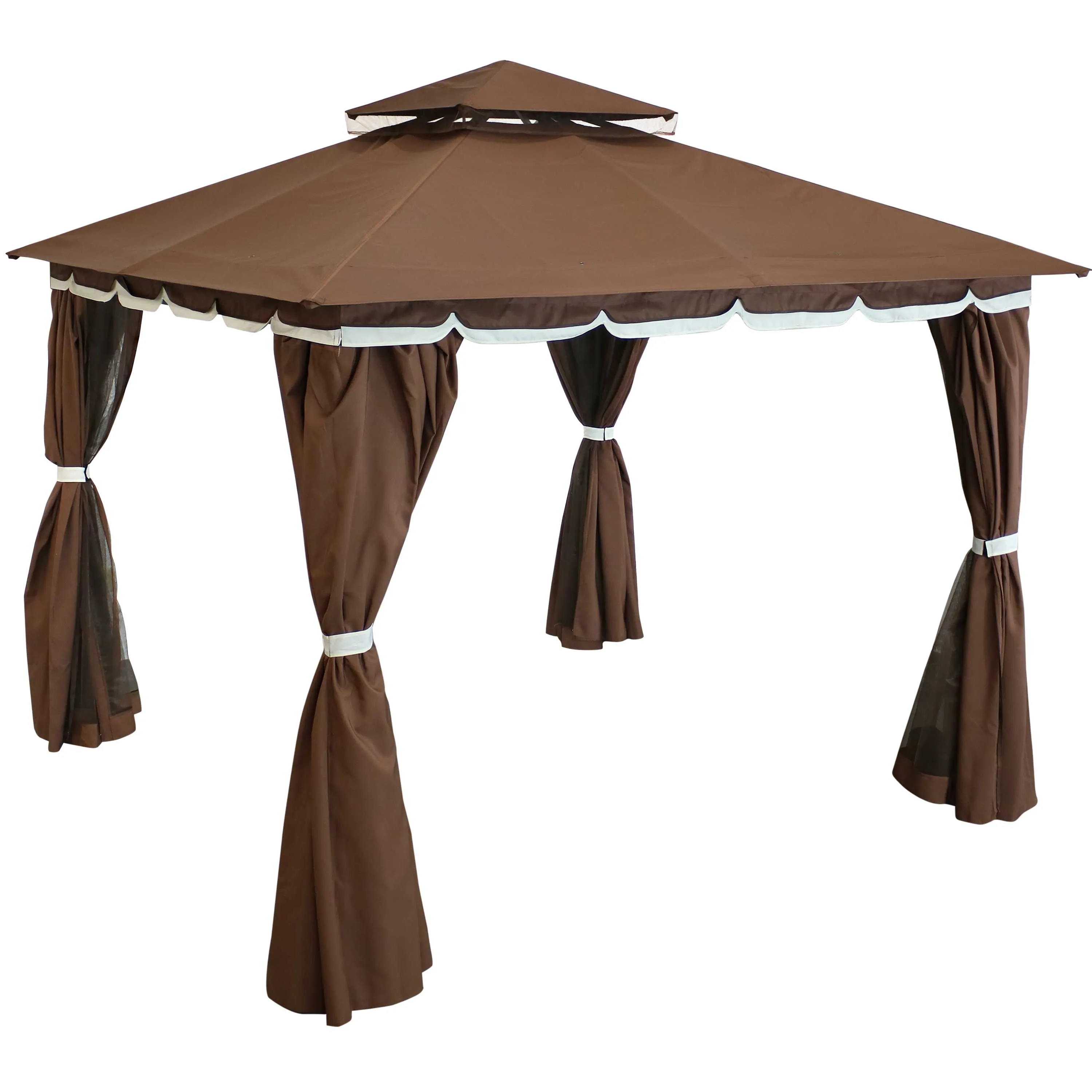 Sunnydaze 10' x 10' Gazebo with Screens and Privacy Walls