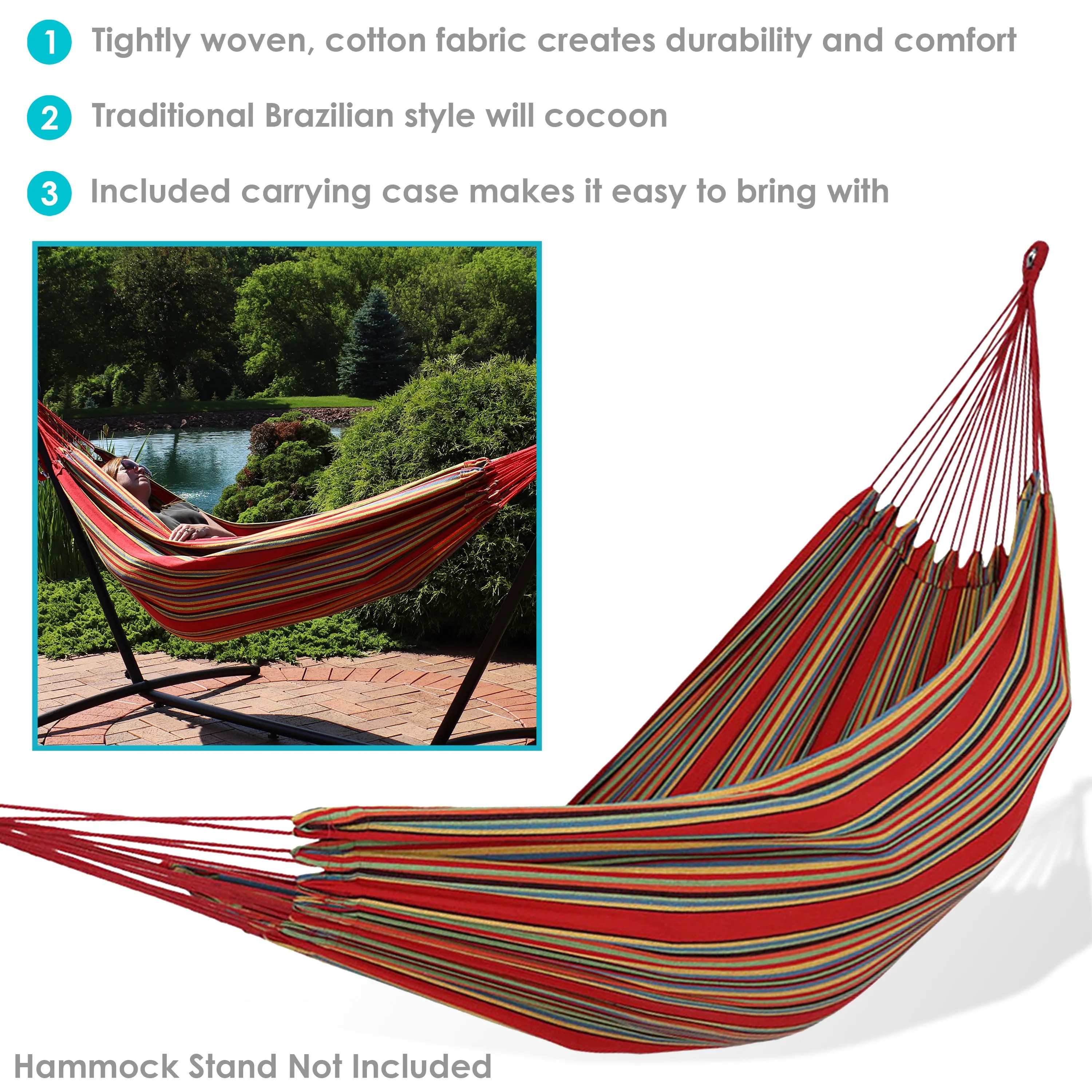 Sunnydaze 2-Person Brazilian Double Hammock