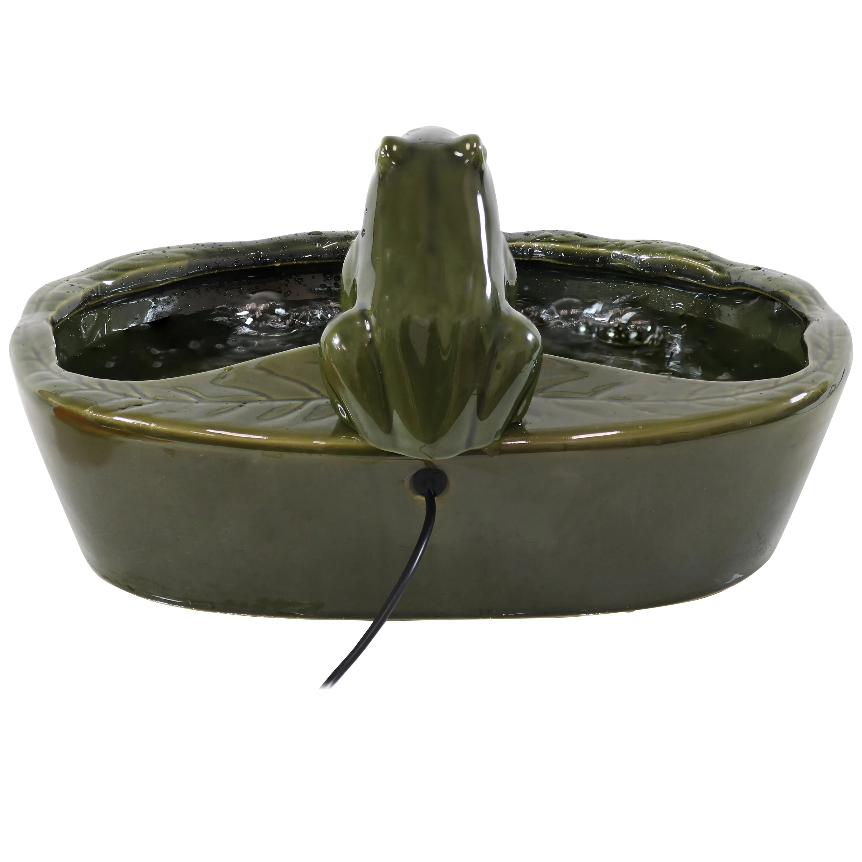 Sunnydaze Ceramic Frog Solar Fountain with Solar Pump and Panel - 7"