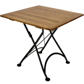 Sunnydaze European Chestnut Wood Folding Square Bistro Table - 32"