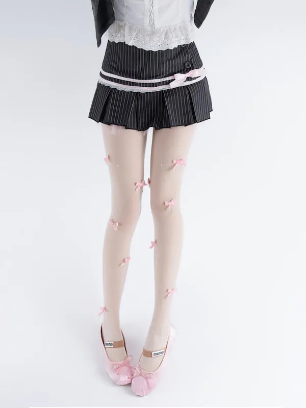 Sweet dollete pink bow beads tights