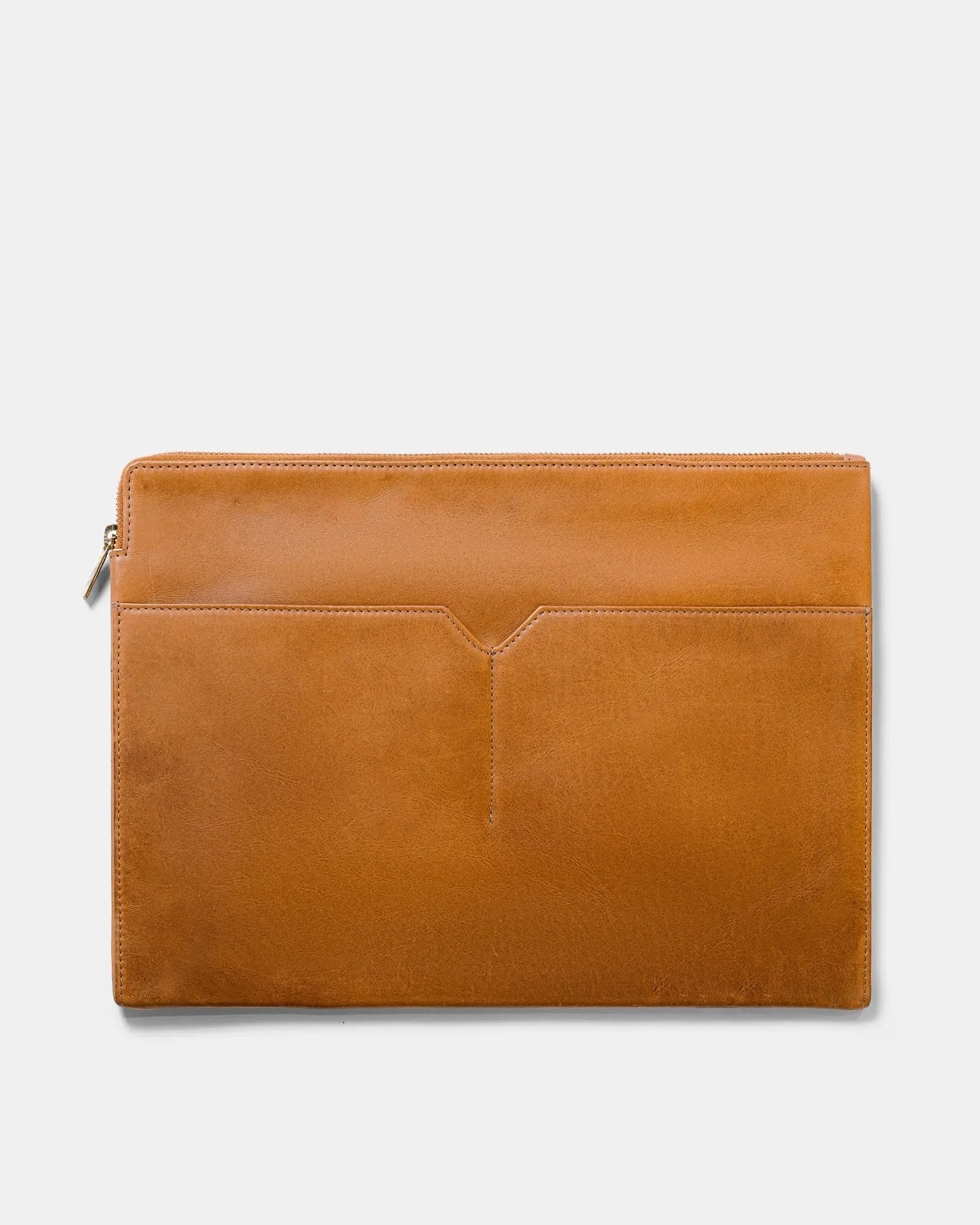 The Kyoto Folio - Tan with Gold Zipper