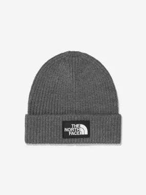 The North Face Kids Box Logo Cuffed Beanie in Grey