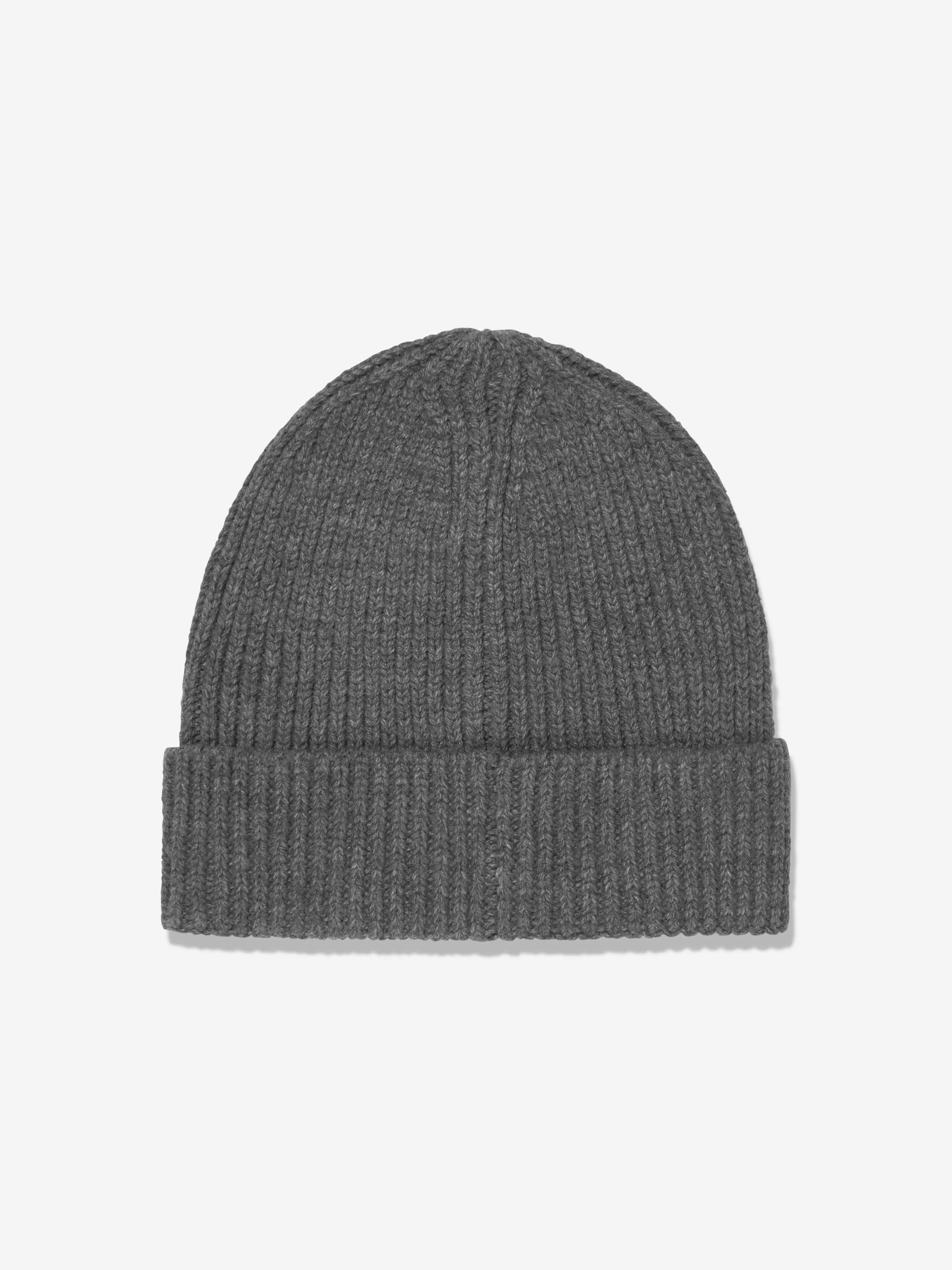 The North Face Kids Box Logo Cuffed Beanie in Grey